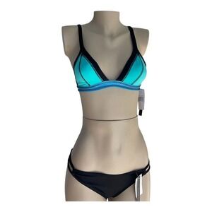 Ninety-Nine Colorblock Side Cutout Loop Bikini Set Size Small